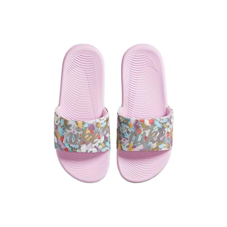 Nike Kawa Floral Comfortable Casual Non-Slip Kids Slippers Kids Slippers White Pink CN8623-001