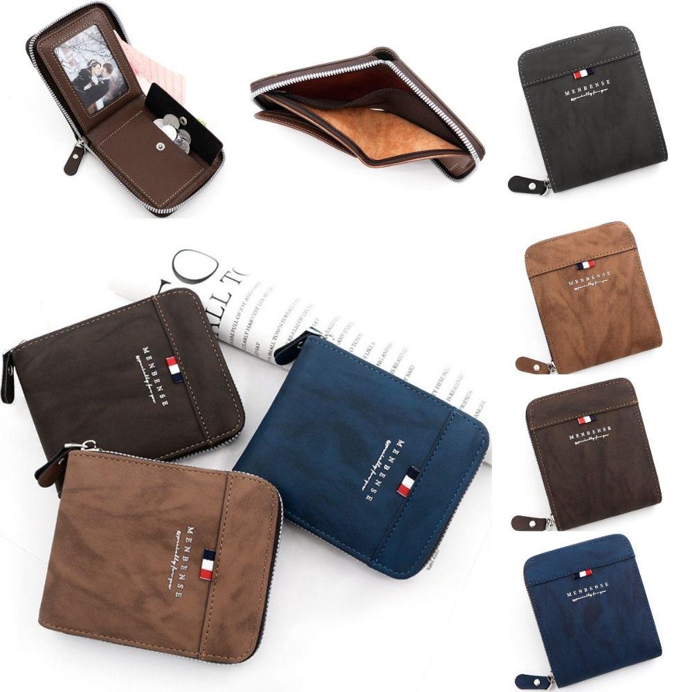

Large Capacity Men s Short Wallet Multi-position Male Leather Purse Portable ID Card Holder Travel