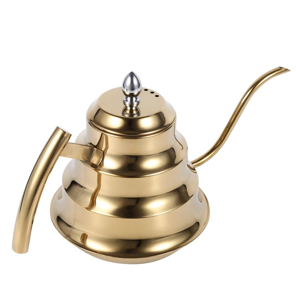 Bamboo Joint Design Drip Pot Maker Stainless Steel Pour Over Coffee Kettle  Tea Infusion