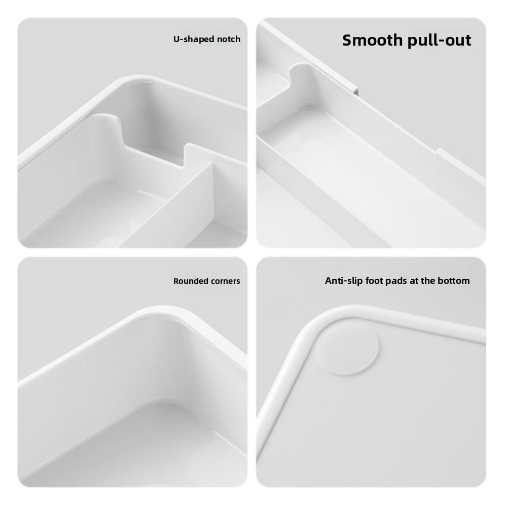 Scalable Cabinet Storage Drawer Compartment Storage Box Stationery Container PET Plastic Retractable Hidden Drawer Kitchen