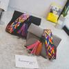 Chic Frosted Small Bread Color Straps Tassel Women's Shoulder Bag For Everyday Use