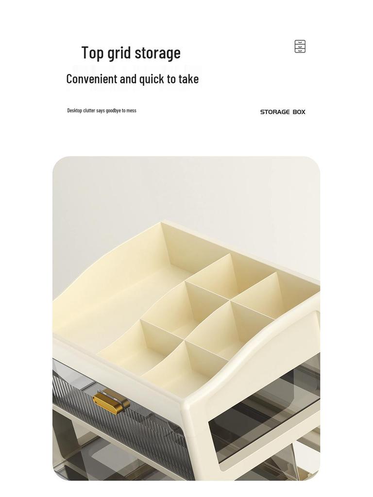 Transparent Large Capacity Cosmetic Storage Box with Drawers for Makeup, Jewelry, and Masks