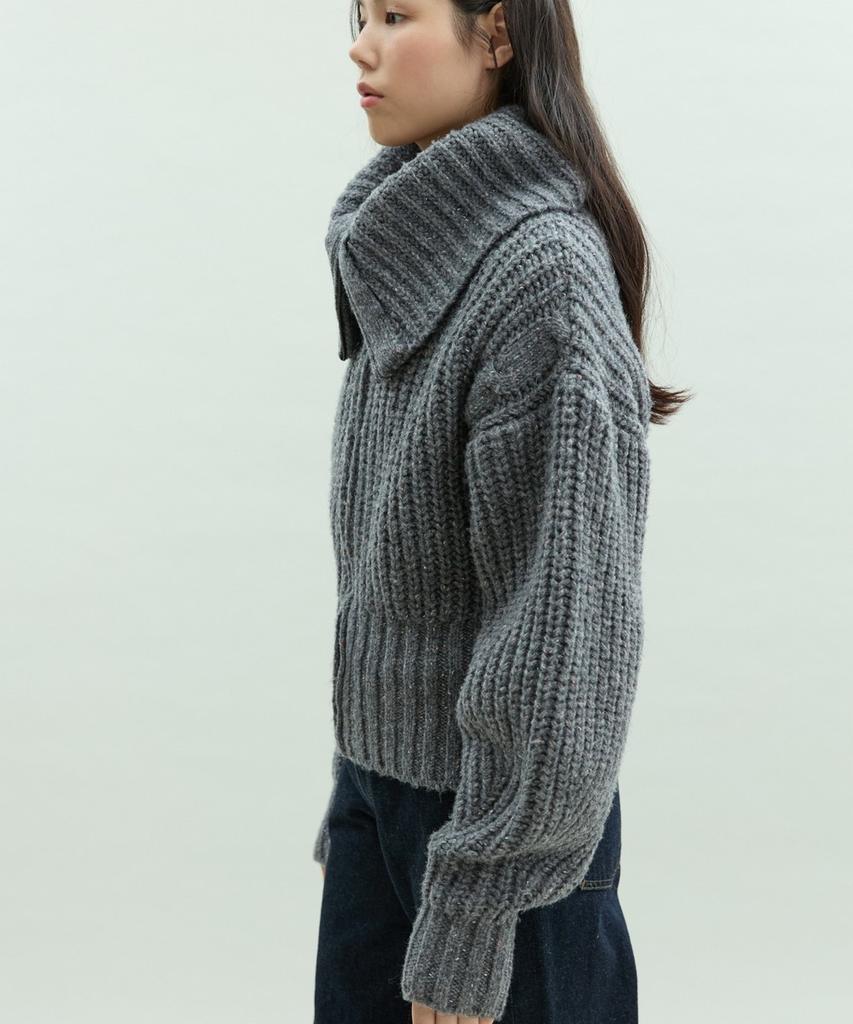 DEETO Bulky Collar Zip-Up [Grey]