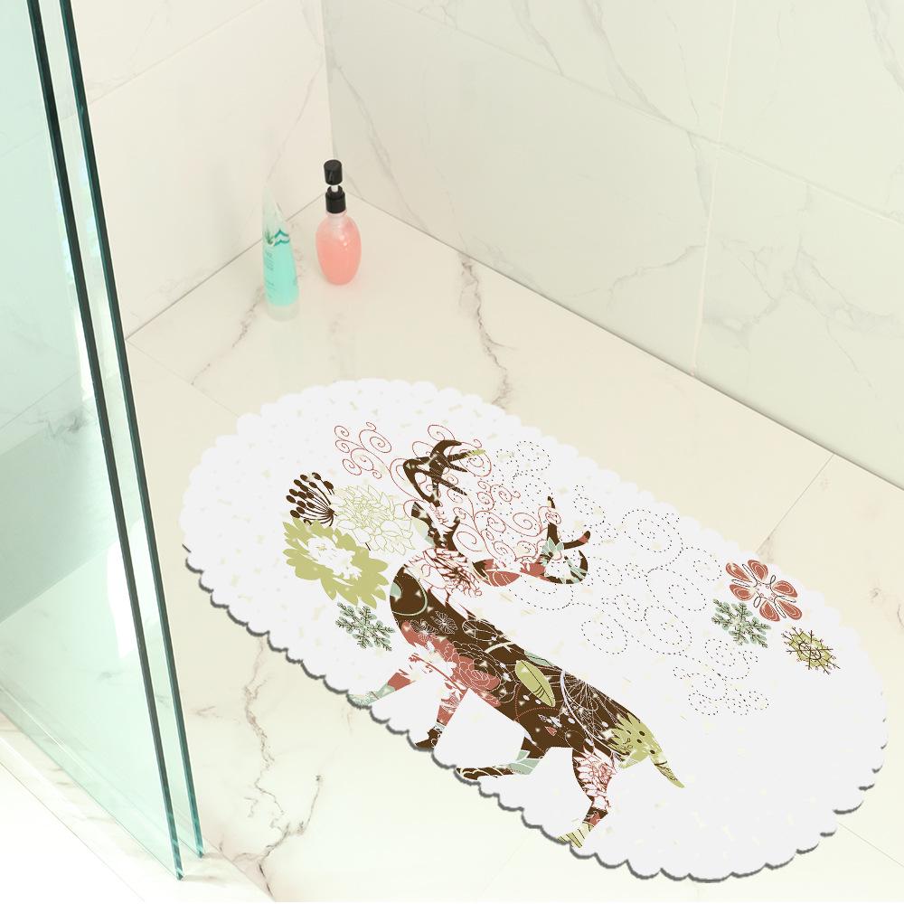Flower Shadow Elk Picture Balcony Bathroom Mat Hydrophobic Non-Slip Door Mat Swimming Pool Public Places Non-Slip Floor Mat