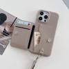 For iPhone 16 Pro Case Card Slots Kickstand PU Leather+PET Phone Cover with Wrist Strap