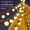 Waterproof Solar Round Ball String Lights for Outdoor Camping, Tent Awning, and Night Market Decoration