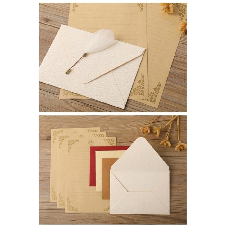 Pack Of 20 A 5 Size Texture Envelope Set In Earth Tone Classical Styles Perfect For Wedding Invitations & Greeting Card