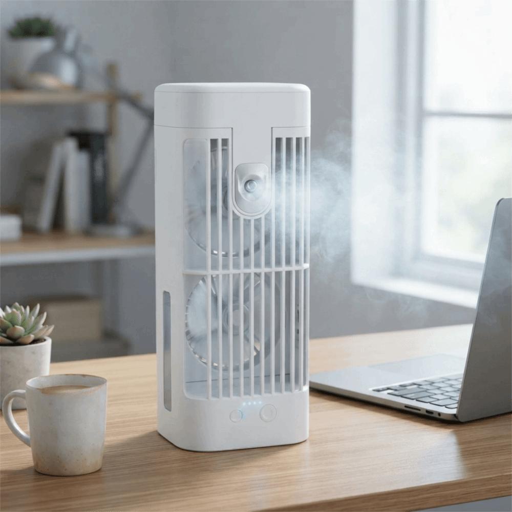 Ultrasonic Atomization Desktop Air Cooler Dual Spray USB Air Cooler Air Cooler Humidifier  Home Use