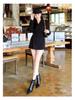 Retro Europäische & Amerikanische Stiletto Stiefeletten mit Seitlichem Reißverschluss - Damen Winter Spitzschuh Hoher Absatz Kurze Stiefel