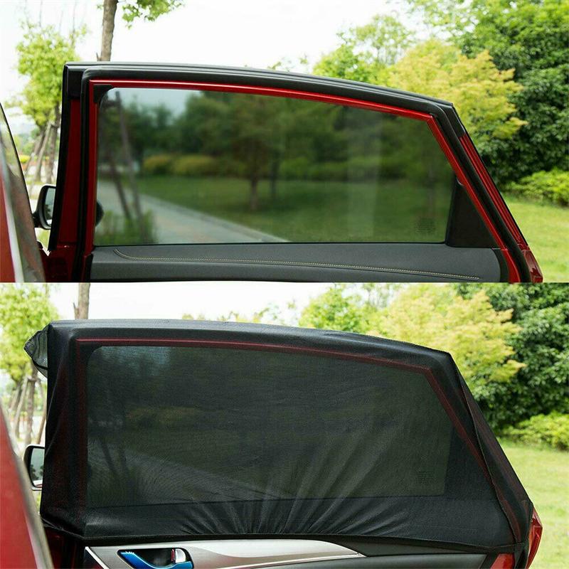 2pcs Car Sunshade Anti-mosquito Insulation UV Protective Glass Sunscreen Mesh