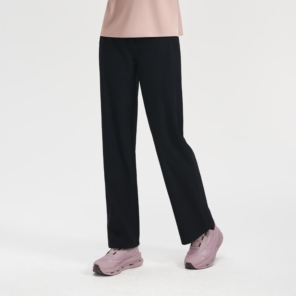 Li Ning Honor Gold Standard Solid Color Straight Casual Sports Long Pants Women Bottoms AYKW612-1