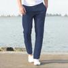 2025 Men's Summer Casual Drawstring Pants, Elastic Waist, Solid Color, Breathable Straight Leg