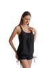Conservative Print Plus Size Boyleg Tankini, Two-Piece Tummy Control Slimming Swimwear.