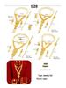 Dubai 24K Gold Jewelry Set: Wedding Necklace, Bracelet, Earrings, Ring - Arab Bride Collection