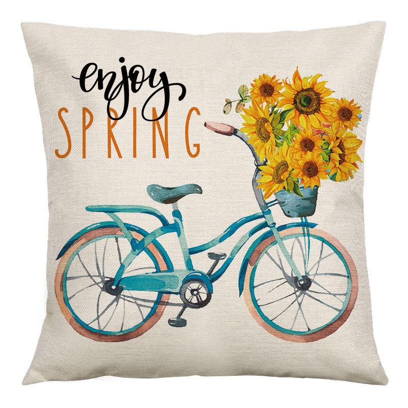 Pillow Farm Sunflower Pillow Cover Happy Summer Thanksgiving Car Waist Support Cushion Home Pillow Cover