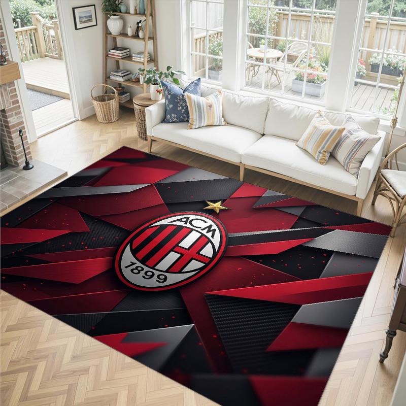 AC Milan Design Crystal Velvet Carpet Cozy Non?Slip Printed Rug For Bedroom Living Room Entrance