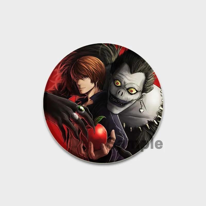 32/44/58MM Japanese Anime Death Note Enamel Pins, Round Brooch, L Killer, Yagami Light, Cosplay Badge, Backpacks Jewelry, Xmas Gifts