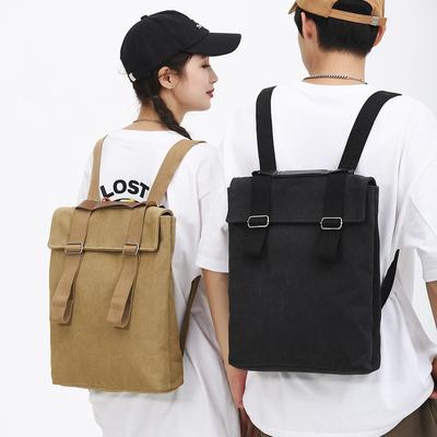 Hong Kong Style Neutral Computer Bag Washed Cloth Student Backpack Japanese and Korean New Casual Style Backpack