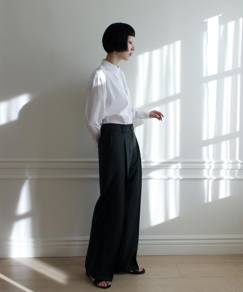 RUBATI Classic Wide Wool Pants (Green)