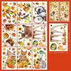 9pcs/pack Thanksgiving Window Stickers Fall Harvest Them PVC Autumn Window Clings Turkey Pattern DIY Maple Leaf Window Stickers