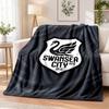 Swansea City Printed Flannel Blanket Warm Comfort Bed Throw For Indoor Home Decoration