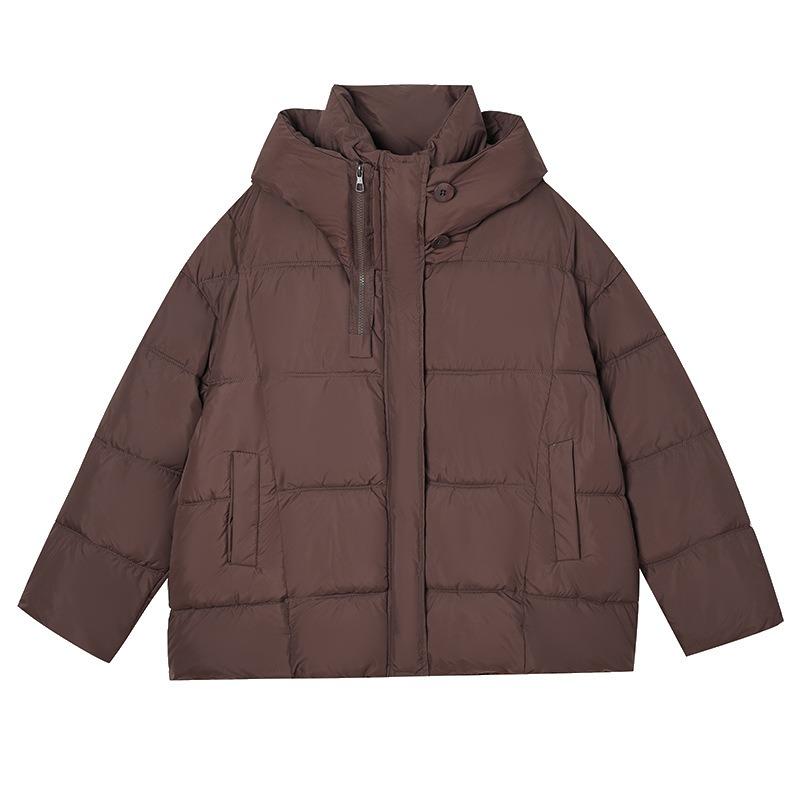 Sports simple cotton clothes New fashionable women's small thickened loose casual anti-season solid color bread clothes