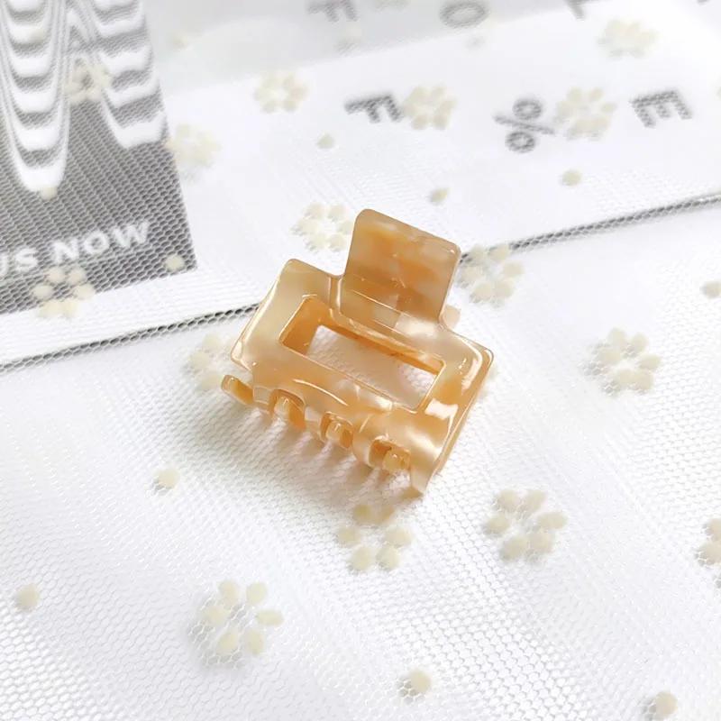 Vintage Acetate Mini Hair Claws For Women Girls Hair Accessories Leopard Lattice Square Crab Hair Clip Fashion Hairpin Headwear