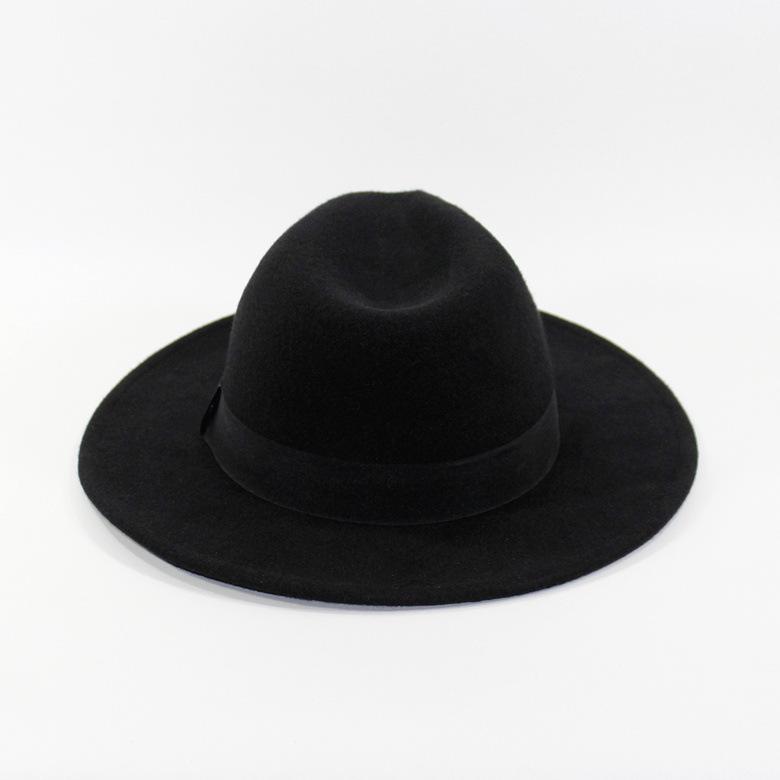 Unisex European & American Retro Wool Felt Jazz Hat with Wide Brim