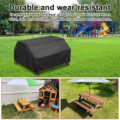 Picnic Play Table Cover Waterproof Sand And Water Table Cover Patio Furniture Table Cover with Drawstring for Age 4-8 Outdoor Play Table