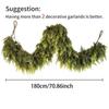 1.5m/1.8m/2.7m Christmas Garlands Artificial Holiday Green Pine Wreath Faux Garland for Fireplace Tree Mantel Outdoor Porch