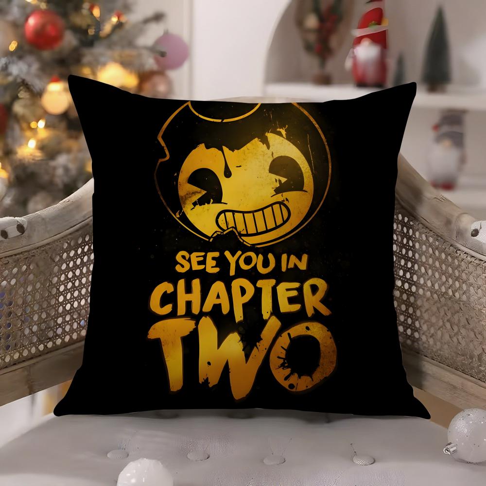 Game Art BBendy and the Ink MachineM Pillow Case Comfort Sofa Bed Silky elegant Invisible zipper Decorative cushion cover