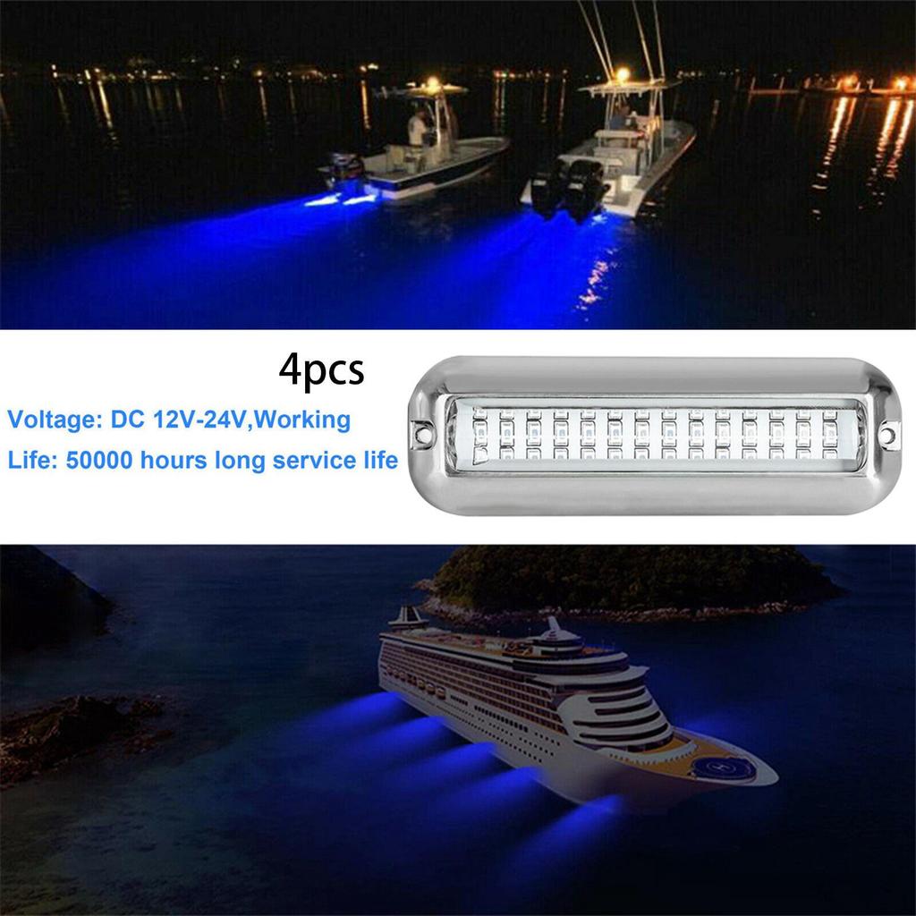 4 Pieces Boat Transom Lights Marine Light High Performance, Professional, Underwater Stainless