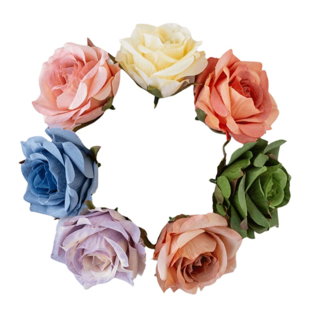 5Pcs Fashion Lifelike Artificial Rose Flower DIY 7cm Fake Flowers Corsage Valentine's Day