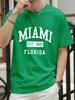 Miami Est 1825 Florida Stampa Maglietta Uomo Estate Cotone Magliette Oversize alla Moda Larga Abbigliamento Sportivo Casual Hip Hop Abbigliamento Unisex