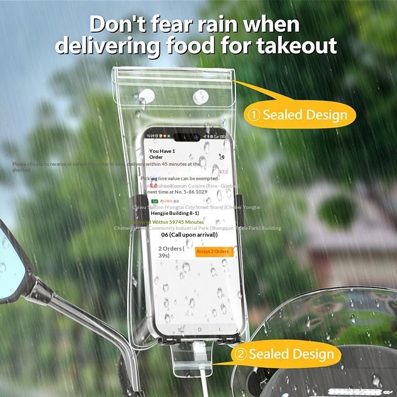 Universelle Transparente Regenfeste Handytasche Wasserdichte Touchscreen-Schutzhülle Wiederaufladbar