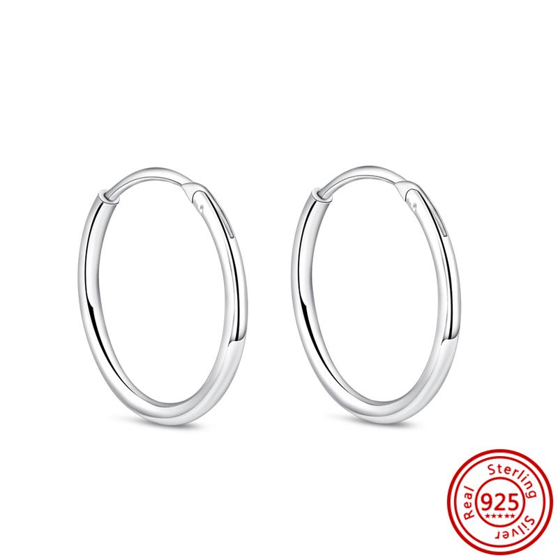 Orecchini a cerchio a cuore in argento sterling 925 100% scintillante lussuoso semplice moda momento perla donna gioielleria raffinata regalo per festival