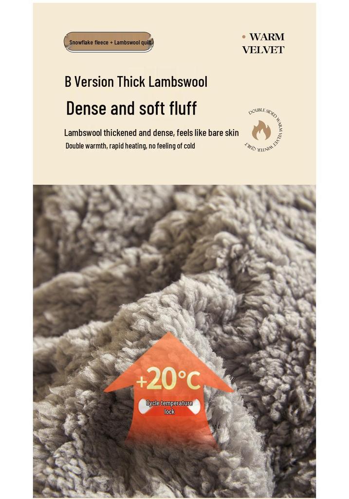 Warm Winter Lambswool & Fleece Quilt - Thick, Cozy Single Size for All Seasons
