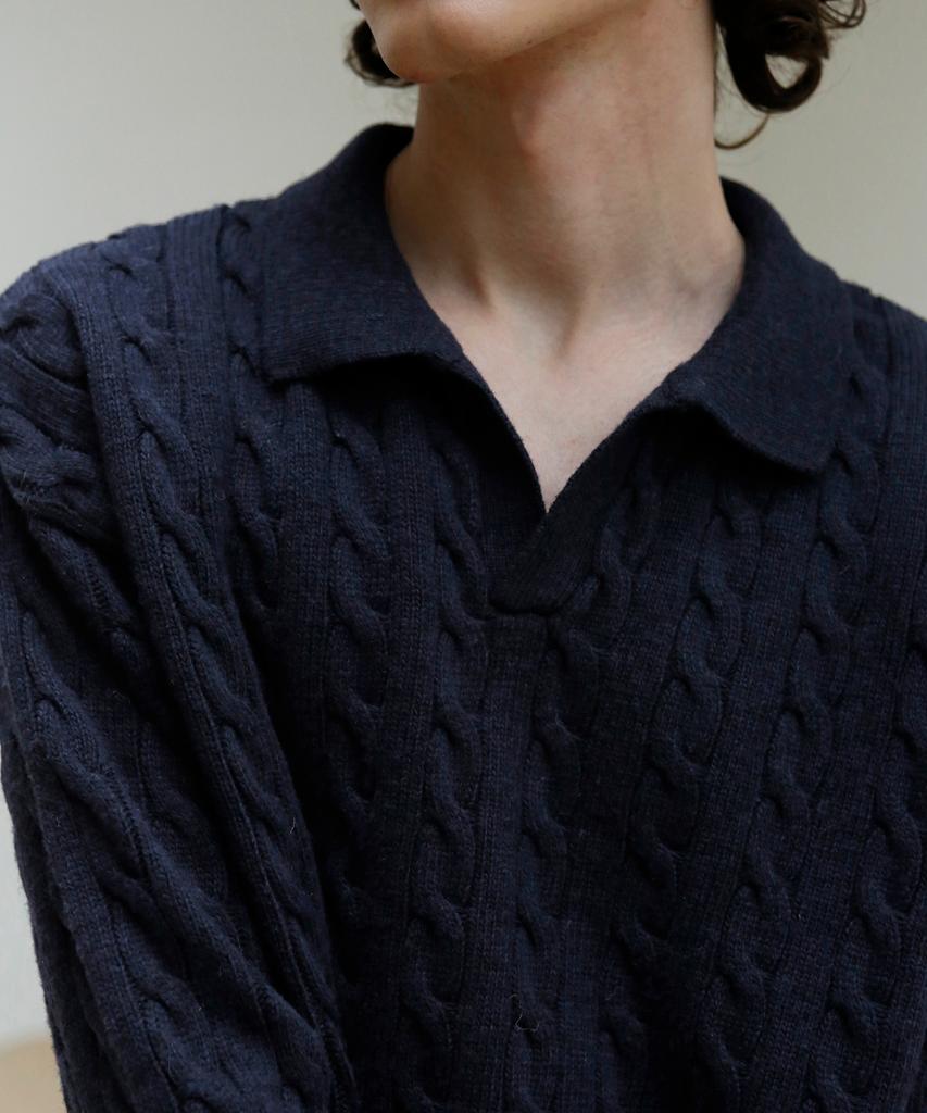 SIGNATURE [2Pack] Cable Collar Knit [2 Colors]