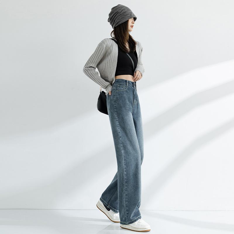 2023 Fashion New Straight Leg Jeans Women's High Waist Loose Vintage Jeans