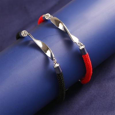 Women Jewelry Accessories Alloy Weaving Rope Men Wave Friend Bracelet Mobius Ring Hand Rope Couples Bracelets
