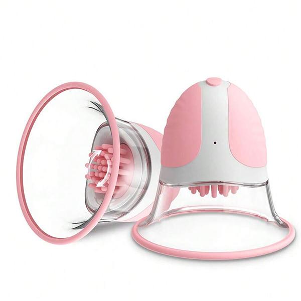 Nipple Sucker Strong Suction Stimulation Massager and 10 Vibrator Rotating Modes, Rechargeable Adult Toys for Fun Three Pairs of Massage Heads