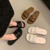Damen Sommer Flache Sandalen Mode Offene Zehenpartie Schlupf-Hausschuhe