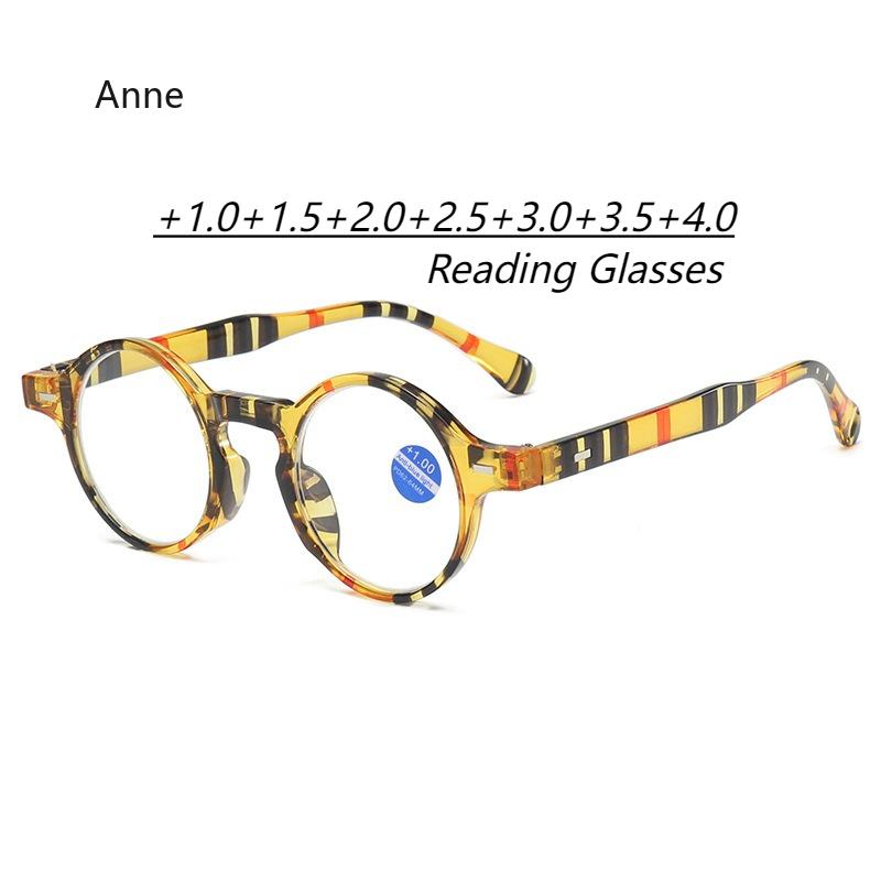 Plastic Reading Glasses Men Women Small Frame Rivet Decoration Eyeglass Frame Oval Shaped Hyperopia Eyewear