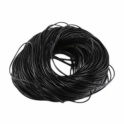 Cordón Redondo de Cuero Genuino de Vaca Marrón 1-6 mm Cordón de Tira de Cuero Cuerda de Hilo Encerado 2/5 Metros Accesorios para Hacer Joyería DIY