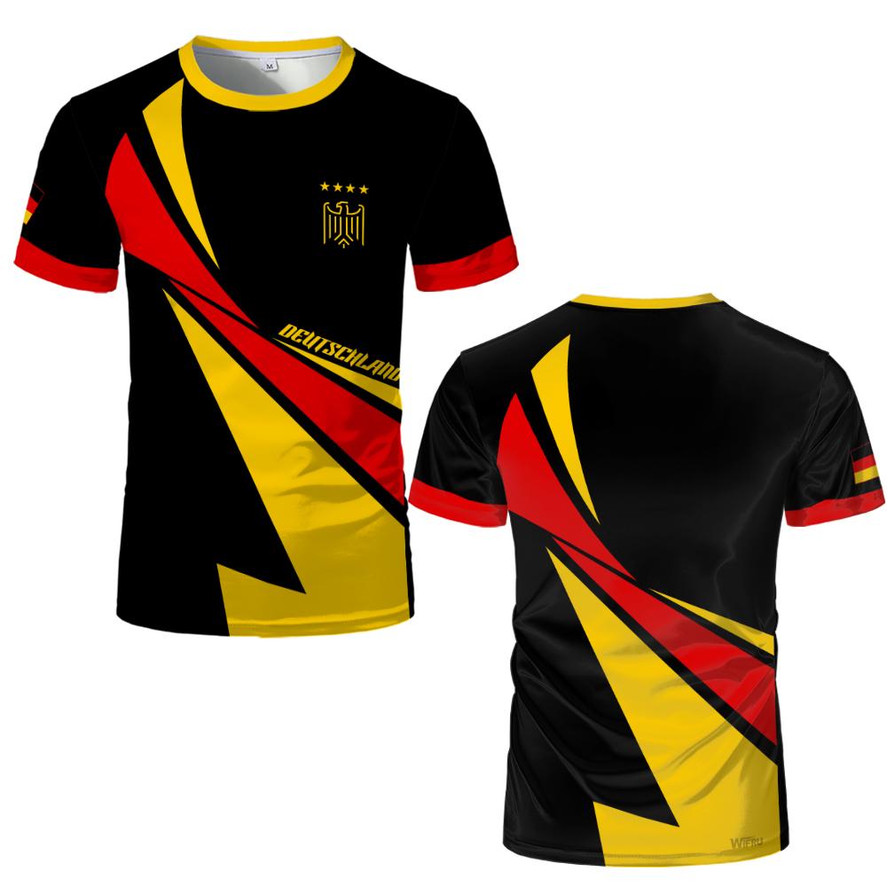 New German Flag 3D Print T-Shirt 2026 Summer Outdoor Sports Breathable Quick-Drying Jersey Men's Women's Soccer Training Apparel