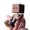 Shaking Wooden Man Fragrance Diffuser Figurine Car Decoration Small Ornaments Leg-swinging Robot Figurine Cute Wood Man Car Goo