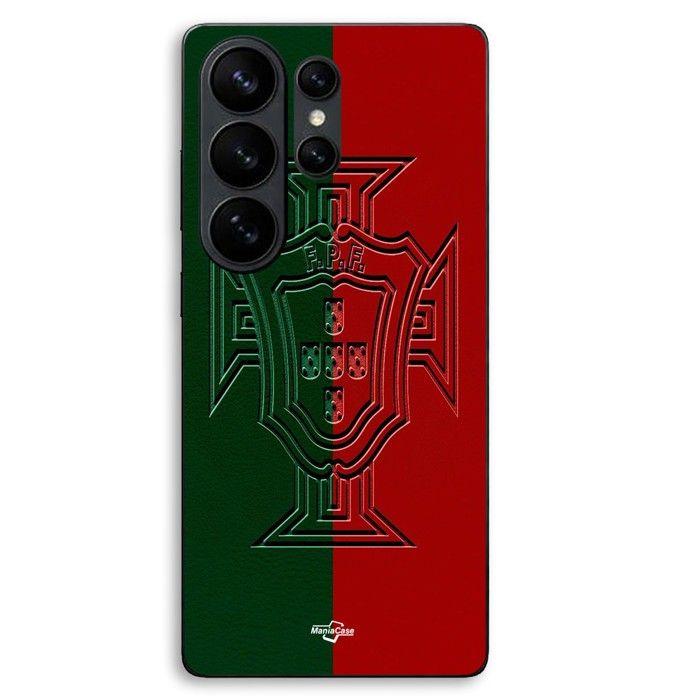 Phone Case - MANIACASE - Samsung Galaxy S26 Ultra - Silicone TPU - Green and Red Portugal Logo - Black