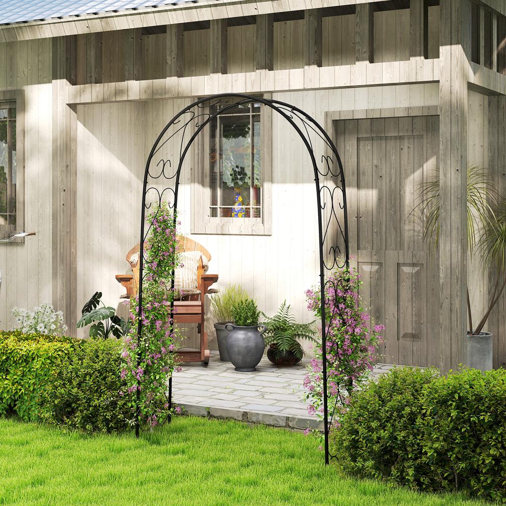 Garden Arch, Vintage Design, 125 X 37 X 230 Cm, Black