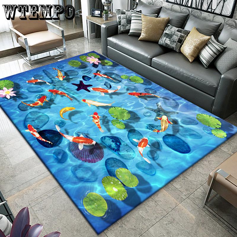 Carpet Living Room 3D Vision Underwater World Bedroom Carpet Home Tea Table Sofa Carpet Mat