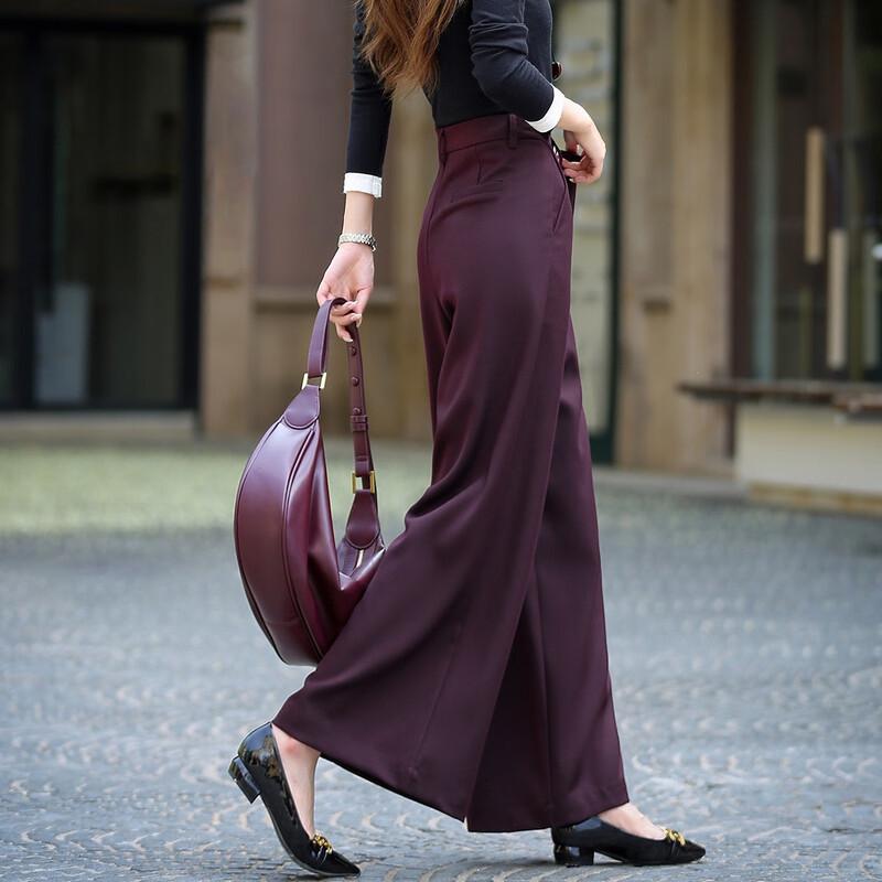 Demana Women's Pleated Wide-Leg Commuter Trousers